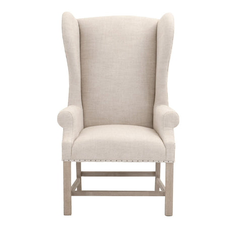 French Linen Wingback Accent Chair | Living Essentials Chateau