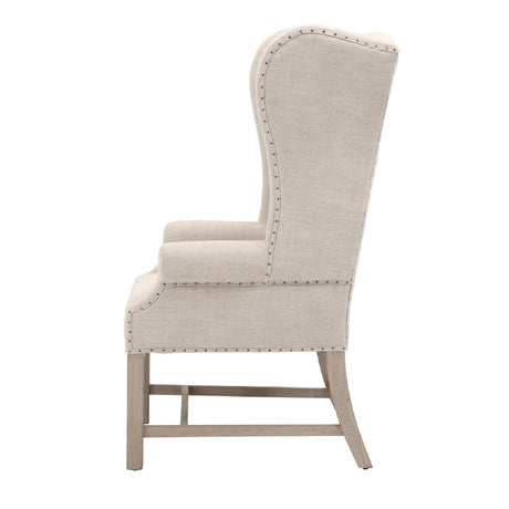 French Linen Wingback Accent Chair | Living Essentials Chateau