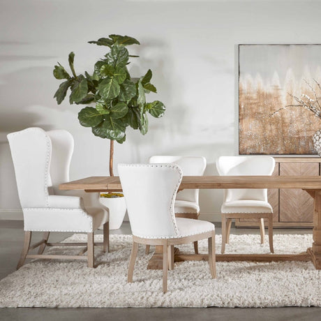 French Linen Wingback Accent Chair | Living Essentials Chateau