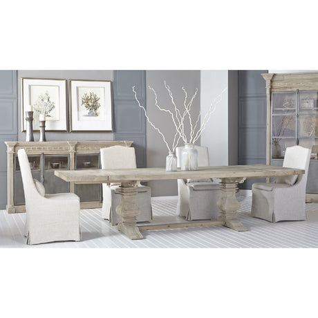 French Linen Skirted Dining Chairs (2) | Living Essentials Colette