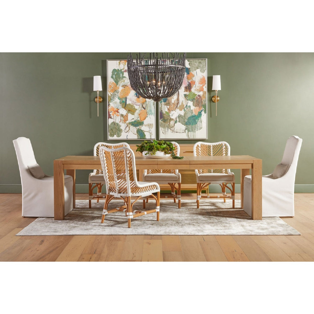 French Linen Skirted Dining Chairs (2) | Living Essentials Colette