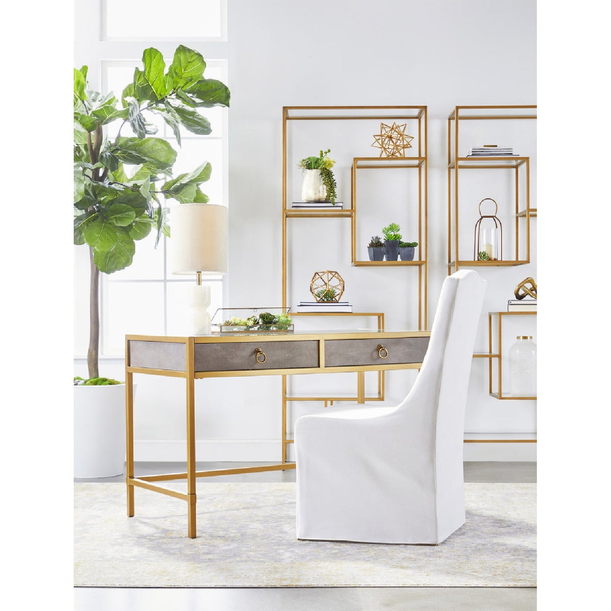 French Linen Skirted Dining Chairs (2) | Living Essentials Colette