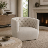 Tufted Back Swivel Club Chair | Living Essentials Marcel
