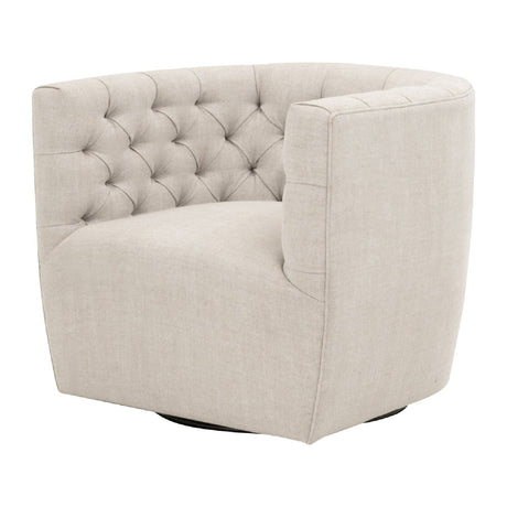 Tufted Back Swivel Club Chair | Living Essentials Marcel