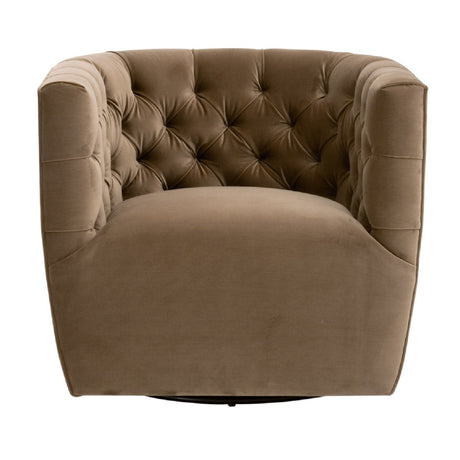 Tufted Back Swivel Club Chair | Living Essentials Marcel