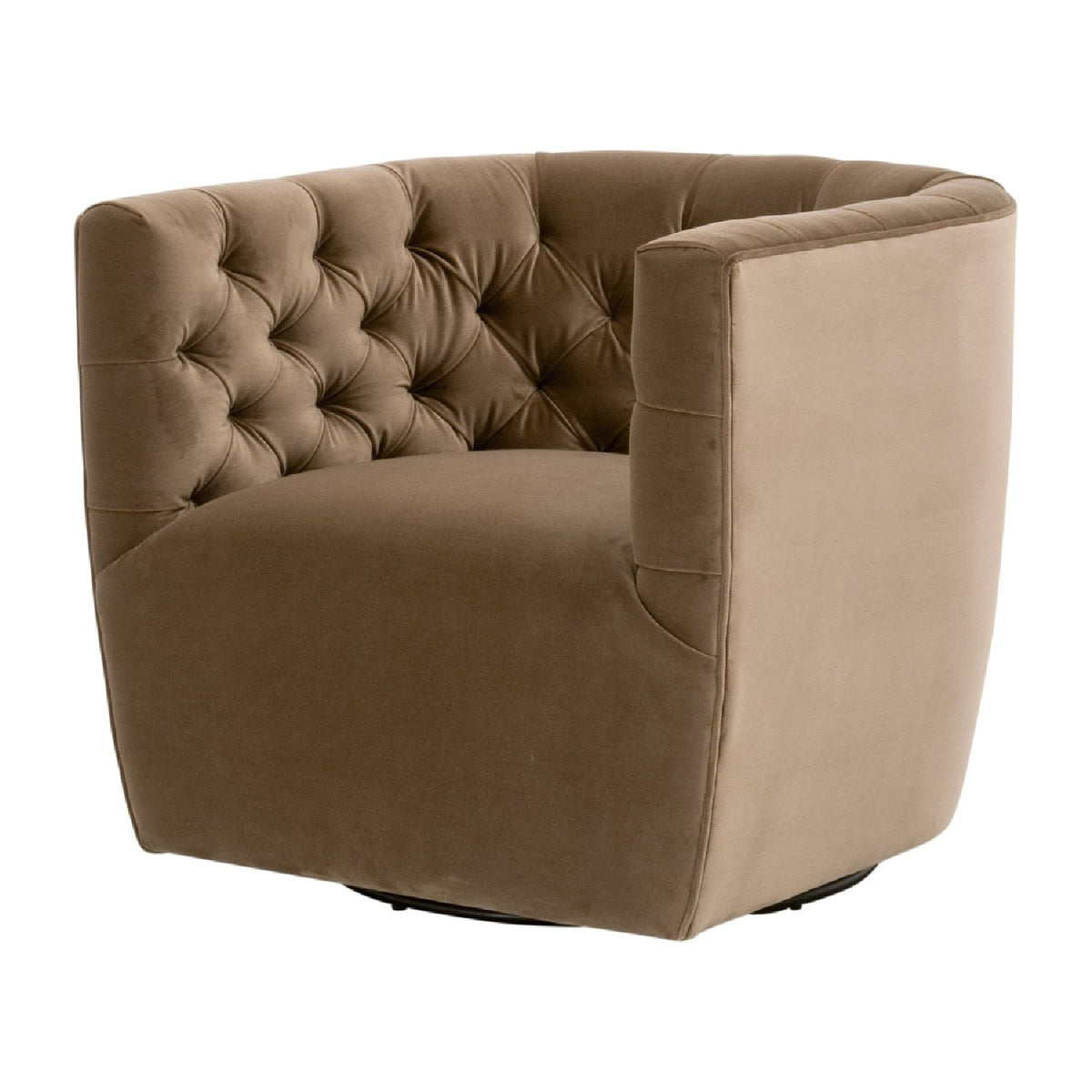 Tufted Back Swivel Club Chair | Living Essentials Marcel