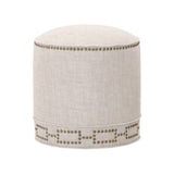 Modern European furniture - Cylindrical French Linen Ottoman - www.oroa.com