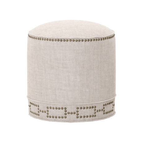 Modern European furniture - Cylindrical French Linen Ottoman - www.oroa.com