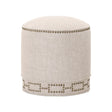 Modern European furniture - Cylindrical French Linen Ottoman - www.oroa.com