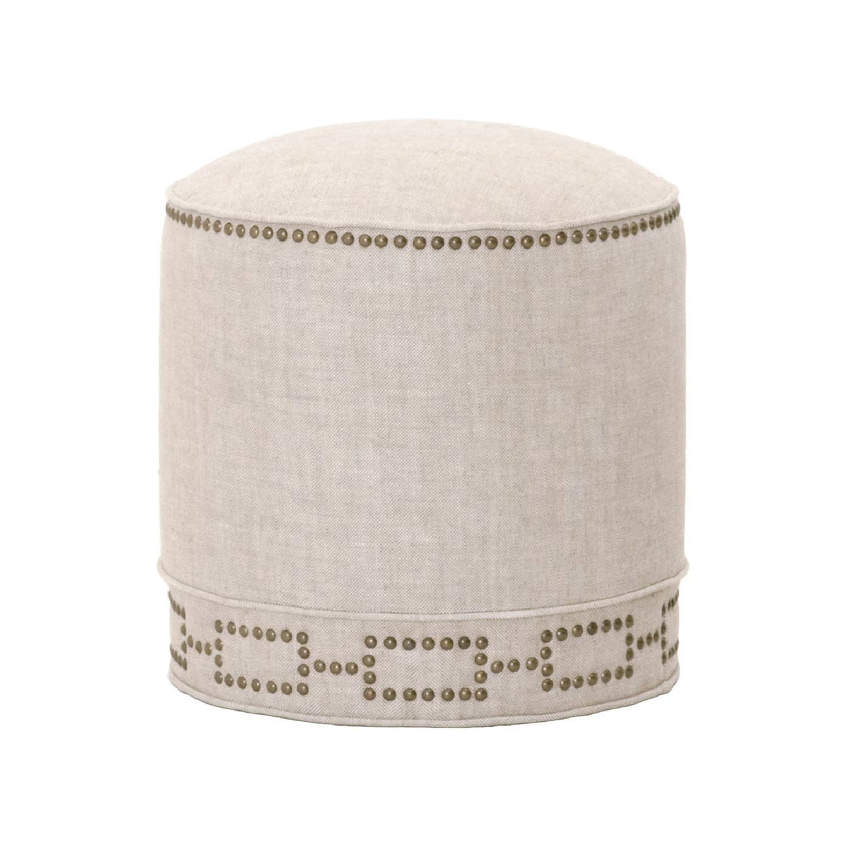 Modern European furniture - Cylindrical French Linen Ottoman - www.oroa.com