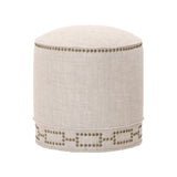 Modern European furniture - Cylindrical French Linen Ottoman - www.oroa.com