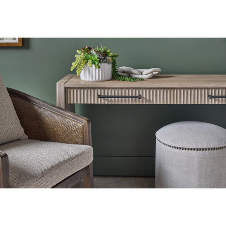 Modern European furniture - Cylindrical French Linen Ottoman - www.oroa.com