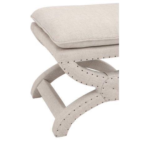 Modern European furniture - Beige French Linen Ottoman - www.oroa.com