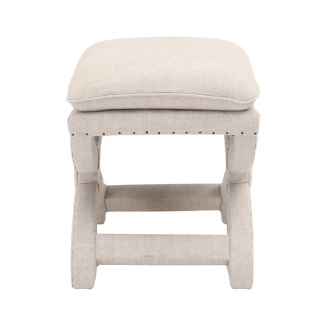 Modern European furniture - Beige French Linen Ottoman - www.oroa.com