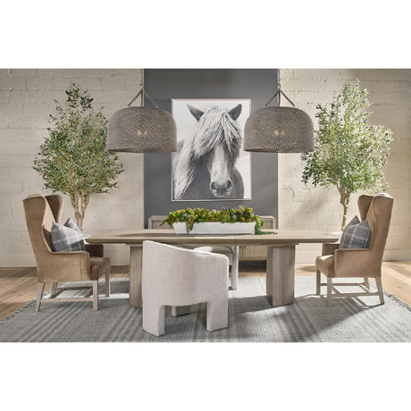 French Linen 3-Legged Accent Chair | Living Essentials Hall