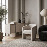 French Linen 3-Legged Accent Chair | Living Essentials Hall