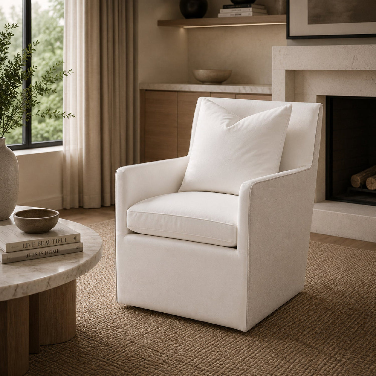 Two-Toned Wheeled Lounge Chair | Living Essentials Harmony