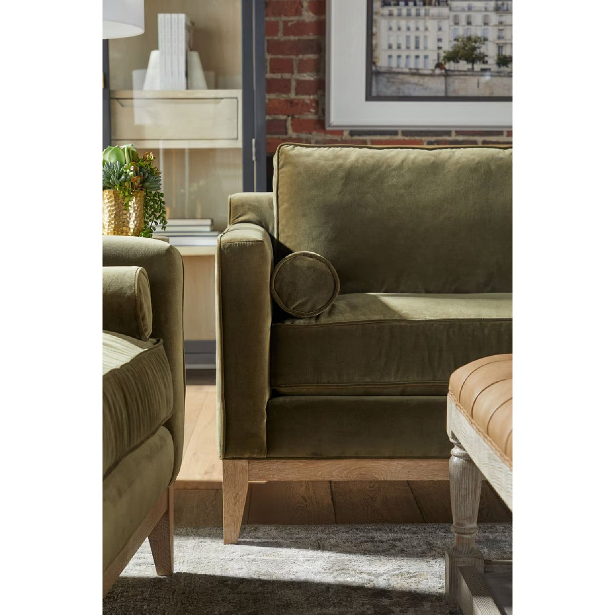 Velvet Modern Loveseat | Living Essentials Parker