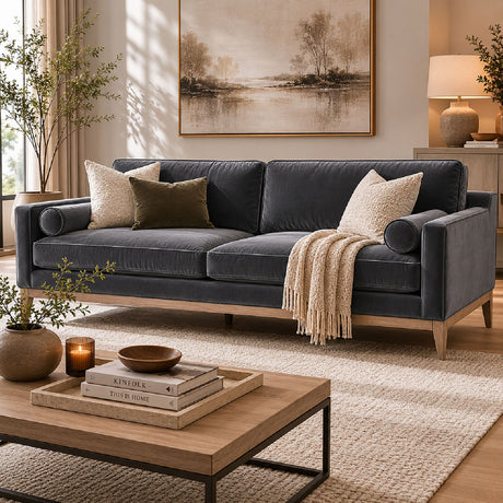 Velvet Modern Sofa | Living Essentials Parker