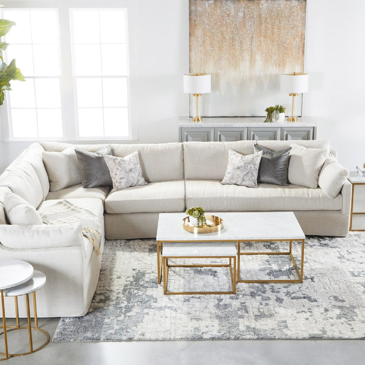 Modern European furniture - Cream Skirted Modular Accent Chair - www.oroa.com