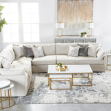 Modern European furniture - Cream Skirted Modular Accent Chair - www.oroa.com