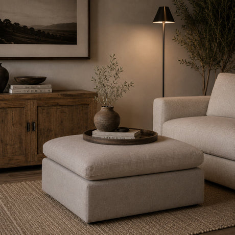 Modern European furniture - Square Cushioned Modular Ottoman - www.oroa.com