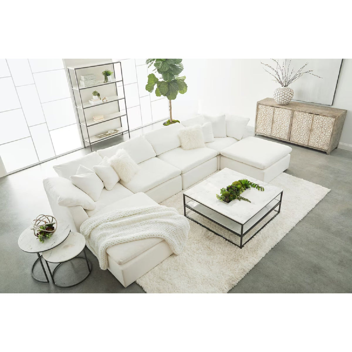 Modern European furniture - Square Cushioned Modular Ottoman - www.oroa.com