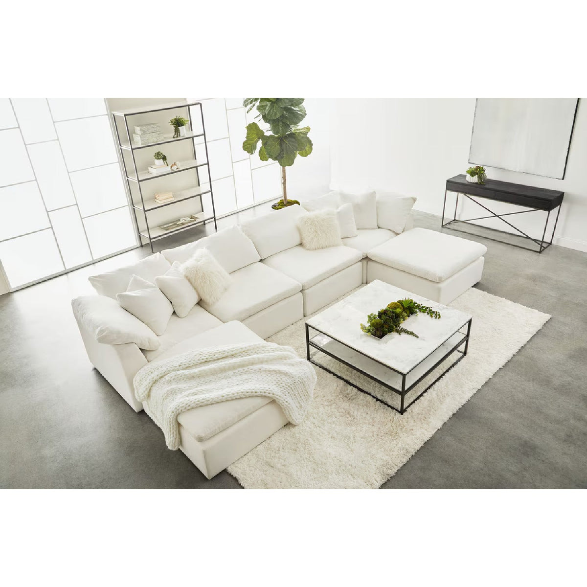 Modern European furniture - Square Cushioned Modular Ottoman - www.oroa.com