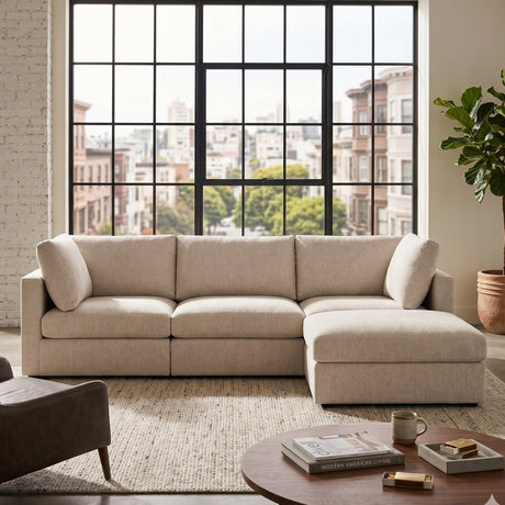 Modern European furniture - Cream Modular Storage Ottoman - www.oroa.com
