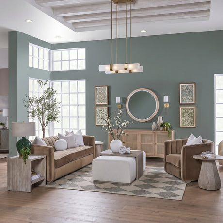 Modern European furniture - Brown Velvet Channeled-Back Sofa - www.oroa.com