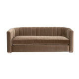 Modern European furniture - Brown Velvet Channeled-Back Sofa - www.oroa.com
