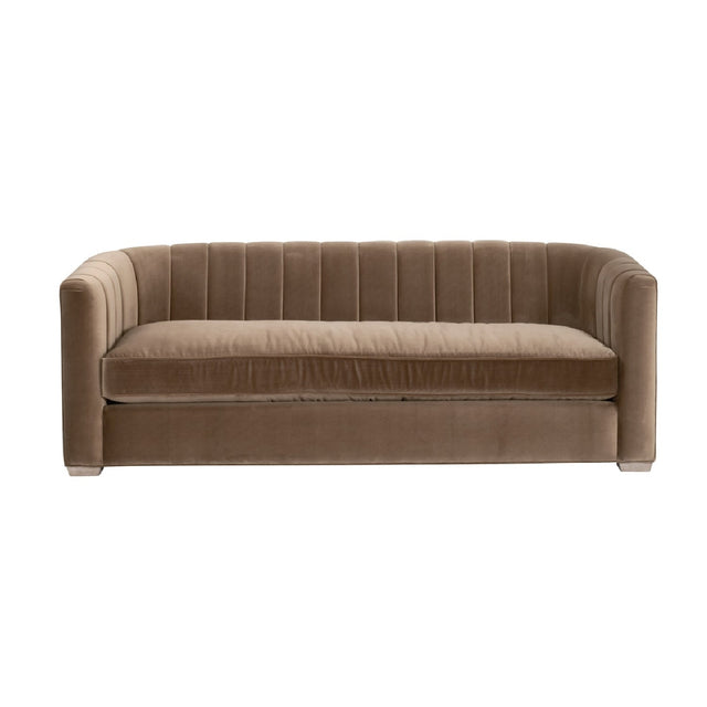 Modern European furniture - Brown Velvet Channeled-Back Sofa - www.oroa.com