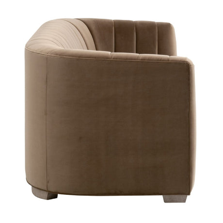 Modern European furniture - Brown Velvet Channeled-Back Sofa - www.oroa.com