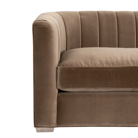 Modern European furniture - Brown Velvet Channeled-Back Sofa - www.oroa.com