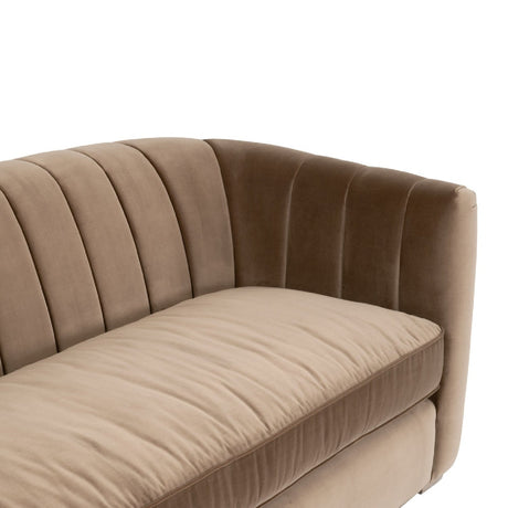 Modern European furniture - Brown Velvet Channeled-Back Sofa - www.oroa.com