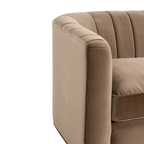 Modern European furniture - Brown Velvet Channeled-Back Sofa - www.oroa.com