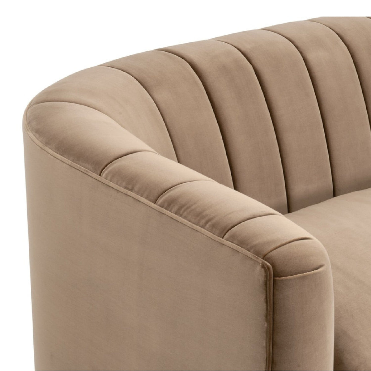 Modern European furniture - Brown Velvet Channeled-Back Sofa - www.oroa.com