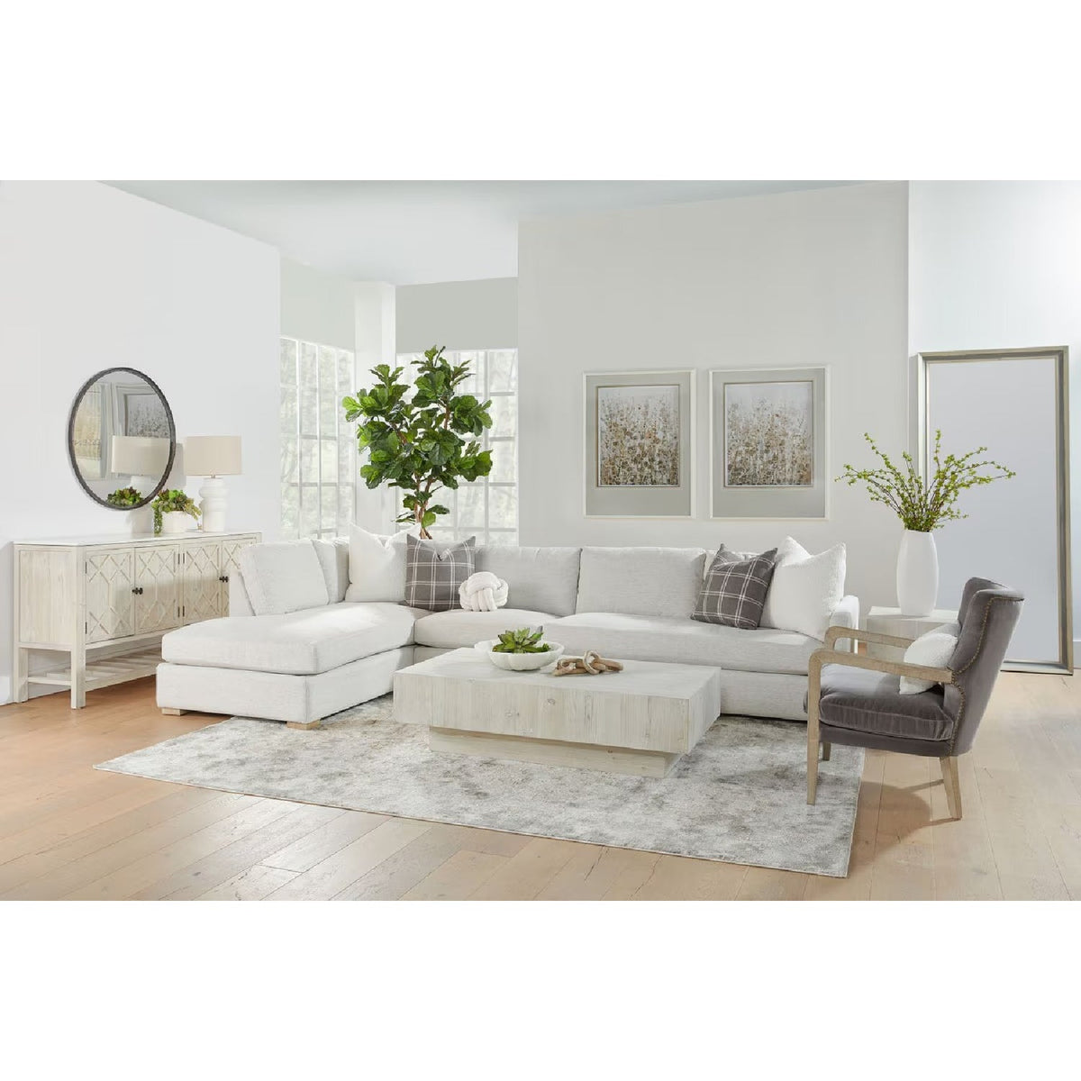 Gray Modular Chaise Lounge | Living Essentials Clara