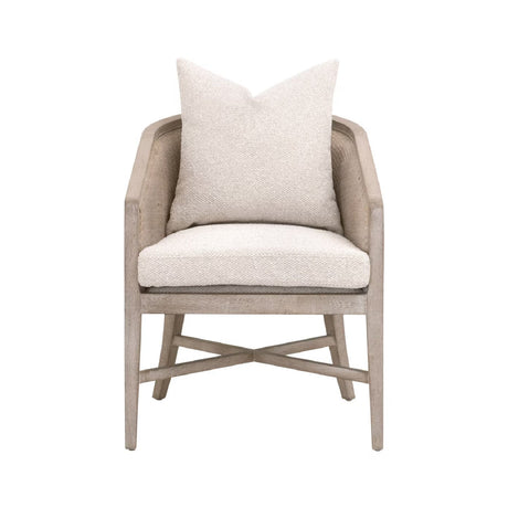 Modern European furniture - Curved Oak Linen Lounge Chair - www.oroa.com