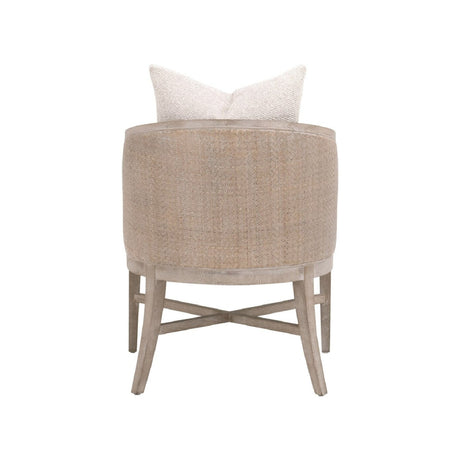 Modern European furniture - Curved Oak Linen Lounge Chair - www.oroa.com