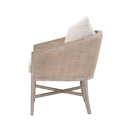 Modern European furniture - Curved Oak Linen Lounge Chair - www.oroa.com