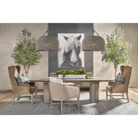 Modern European furniture - Curved Oak Linen Lounge Chair - www.oroa.com