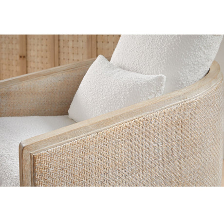 Curved Oak Swivel Club Chair | Living Essentials McGuire