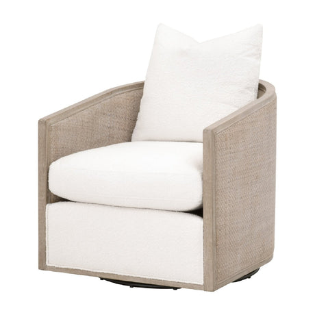 Curved Oak Swivel Club Chair | Living Essentials McGuire