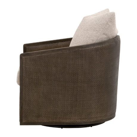 Curved Oak Swivel Club Chair | Living Essentials McGuire