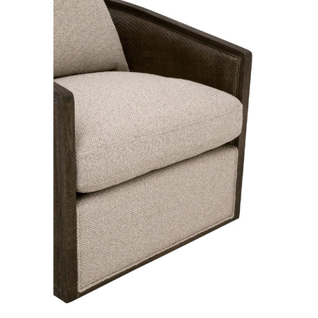 Curved Oak Swivel Club Chair | Living Essentials McGuire