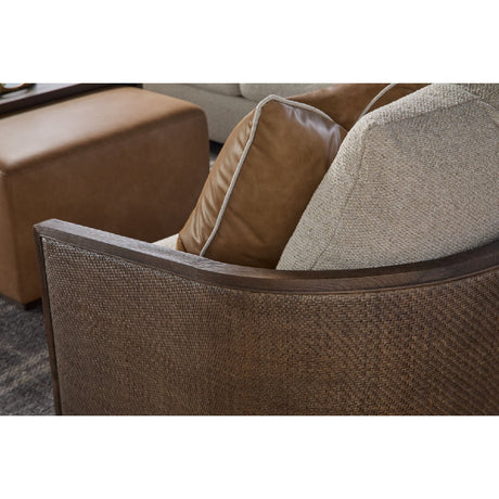 Curved Oak Swivel Club Chair | Living Essentials McGuire