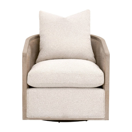 Curved Oak Swivel Club Chair | Living Essentials McGuire