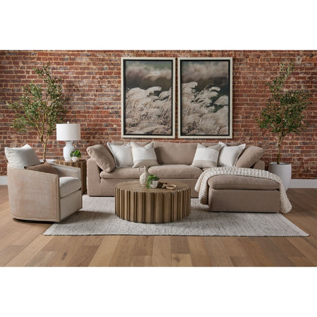 Curved Oak Swivel Club Chair | Living Essentials McGuire