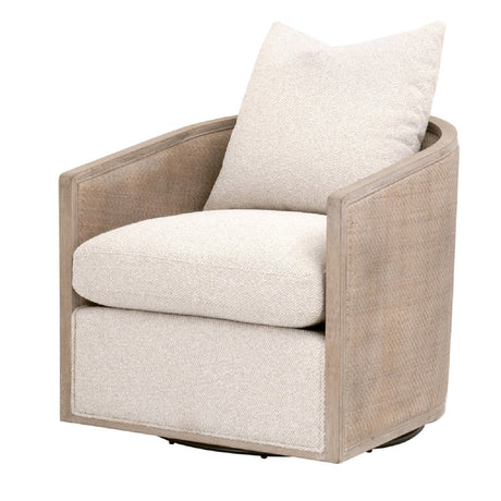 Curved Oak Swivel Club Chair | Living Essentials McGuire